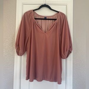 Old Navy Women's Romantic Blush Pink Velvet Peasant Blouse! Sz L